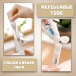 BrushBuddy Premium 3-in-1 Travel Toothbrush with Built-in Toothpaste Dispenser - Soft Bristles, Ergonomic Design, Compact, White by Splendor Luxury