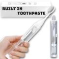 BrushBuddy Premium 3-in-1 Travel Toothbrush with Built-in Toothpaste Dispenser – Soft Bristles, Ergonomic Design, Compact, White by Splendor Luxury