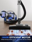 Canister Vacuum Cleaner, 32Kpa 1600W Bagless Vacuum Cleaner, Dust Full Indicator, H13 HEPA Filter, 3.7Qt Large Capacity, Lightweight Vac for Hard Floors, Carpet, Pet,... by PKUYIE