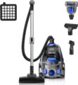 Canister Vacuum Cleaner, 32Kpa 1600W Bagless Vacuum Cleaner, Dust Full Indicator, H13 HEPA Filter, 3.7Qt Large Capacity, Lightweight Vac for Hard Floors, Carpet, Pet,… by PKUYIE