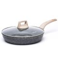 CAROTE Non Stick Frying Pan Skillet, Nonstick Granite Fry Pan with Glass Lid, Egg Pan Omelet Pans, Stone Cookware Chef’s Pan, PFOA Free (Classic Granite, 10-Inch) by CAROTE