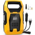 CARSUN AC/DC Tire Inflator Portable Air Compressor, Dual Power for Home 110V AC and Car 12V DC Air Pump with Pressure Gauge, Auto Shutoff, Tire Pump for Car Motorcycle Bicycle… by carsun