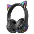 Cat Ear Bluetooth Headphones for Kids & Adults, 55H Play Time, Wireless Foldable & Wired Multi-Function LED Light Up Over Ear Headphones with Mic and Volume Control for… by ONITOON
