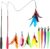 Cat Feather Toy, Retractable Cat Toys Wand 2 Wands & 9 Assorted Teaser Refills, Interactive Feather Teaser Wand Toy Bell Kitten Cat Having Fun Exerciser Playing by MeoHui