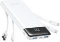 Charmast Portable Charger with Built in Cables, Power Bank with Cords Wires, Slim 10000mAh Travel Battery Pack 6 Outputs 3 Inputs 3A Fast Charging for Samsung Google Pixel LG… by charmast