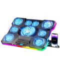 ChillCore Laptop Cooling Pad, RGB Lights Laptop Cooler 9 Fans for 15.6-19.3 Inch Laptops, Gaming Laptop Fan Cooling Pad with 8 Height Stands, 2 USB Ports – A21 Blue by ChillCore