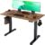 Claiks Electric Standing Desk, Adjustable Height Stand up Desk, 24×48 Inches Sit Stand Home Office Desk with Splice Board, Black Frame/Rustic Brown Top by Claiks