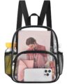 Clear Backpack for Stadium Events Clear Backpack 12x12x6 with Front Pocket for Concert Sport Fashion Women Backpack Events Work Travel by Busiuw