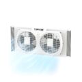 Comfort Zone Twin Window Fan with Reversible Airflow Control, 9 inch, Auto-Locking Expanders, 2 Speed Fan, Dual Fan, Exhaust, Airflow 9.84 ft/sec, Ideal for Home, Kitchen,… by Comfort Zone