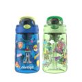 Contigo Aubrey Paw Patrol Leak-Proof Spill-Proof, 2-Pack Water Bottle with Autospout, 14oz, Power Pups and Dino Treks, Green and Blue by Contigo