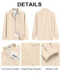 COOFANDY Men's Button Down Waffle Shirt Jacket Casual Long Sleeve Shacket Lightweight Overshirts with Flap Pockets by COOFANDY