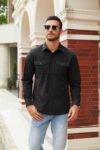 COOFANDY Men's Button Down Waffle Shirt Jacket Casual Long Sleeve Shacket Lightweight Overshirts with Flap Pockets by COOFANDY