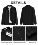 COOFANDY Men's Button Down Waffle Shirt Jacket Casual Long Sleeve Shacket Lightweight Overshirts with Flap Pockets by COOFANDY
