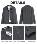 COOFANDY Men's Button Down Waffle Shirt Jacket Casual Long Sleeve Shacket Lightweight Overshirts with Flap Pockets by COOFANDY
