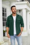 COOFANDY Men's Button Down Waffle Shirt Jacket Casual Long Sleeve Shacket Lightweight Overshirts with Flap Pockets by COOFANDY