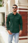 COOFANDY Men's Button Down Waffle Shirt Jacket Casual Long Sleeve Shacket Lightweight Overshirts with Flap Pockets by COOFANDY