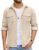COOFANDY Men’s Button Down Waffle Shirt Jacket Casual Long Sleeve Shacket Lightweight Overshirts with Flap Pockets by COOFANDY