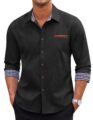 COOFANDY Men’s Casual Dress Shirt Button Down Shirts Long-Sleeve Plaid Collar Denim Work Shirt by COOFANDY