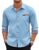 COOFANDY Men’s Casual Dress Shirt Button Down Shirts Long-Sleeve Plaid Collar Denim Work Shirt by COOFANDY