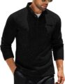 COOFANDY Men’s Casual Henley Pullover Sweatshirt Thermal Fleece Slim Fit Sweater by COOFANDY
