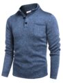COOFANDY Men’s Casual Henley Pullover Sweatshirt Thermal Fleece Slim Fit Sweater by COOFANDY