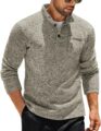 COOFANDY Men’s Casual Henley Pullover Sweatshirt Thermal Fleece Slim Fit Sweater by COOFANDY