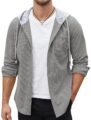 COOFANDY Men’s Corduroy Shirt Jackets Long Sleeve Button Down Casual Stylish Hooded Shacket Jacket with Pocket by COOFANDY