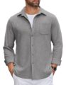 COOFANDY Mens Flannel Shirts Long Sleeve Thermal Button Down Shirt Shacket Lightweight Jacket by COOFANDY