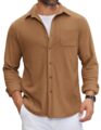 COOFANDY Mens Flannel Shirts Long Sleeve Thermal Button Down Shirt Shacket Lightweight Jacket by COOFANDY