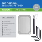Coolaroo Original Elevated Dog Bed - Breathable Off-The-Ground Pet Bed with Cooling Fabric, Joint Relief & Moisture-Resistant Fabric, 100% Recyclable, Easy Clean, Grey, Medium by Coolaroo