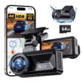 COOLCRAZY Dash Cam Front Rear – 4K+1080P Full HD Dashcam Free 64GB Card, with 5G WiFi GPS, Dual Dash Camera for Cars with 3″ IPS Screen, Night Vision, HDR, App Control, 24H… by COOLCRAZY