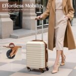 COOLIFE Luggage Carry On Luggage Suitcase Softside Wheeled Luggage Lightweight Rolling Travel Bag, White, 3 Piece Set (DB/TB/20), Luggage Set with Bags by Coolife