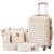 COOLIFE Luggage Carry On Luggage Suitcase Softside Wheeled Luggage Lightweight Rolling Travel Bag, White, 3 Piece Set (DB/TB/20), Luggage Set with Bags by Coolife