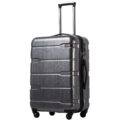 Coolife Luggage Expandable(only 28″) Suitcase PC+ABS Spinner Built-In TSA lock 20in 24in 28in Carry on (Charcoal., L(28in).) by Coolife