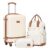 Coolife Suitcase Set 3 Piece Luggage Set Carry On Travel Luggage TSA Lock Spinner Wheels Hardshell Lightweight Luggage Set(White, 3 piece set (BP/TB/20)) by Coolife