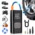 Cordless Tire Inflator Portable Air Compressor 150PSI Bike Pump with LED Light & Pressure Gauge Auto Shut-Off electric Air Pump for Car Tires Motorcycle Bicycle Ball with… by RGJNQ