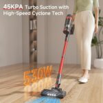 Cordless Vacuum Cleaner, 530W/45Kpa/70Mins Vacuum Cleaners for Home,Self-Standing Stick Vacuum with Smart Touch Screen,Rechargeable Lightweight Vacuum for Pet Hair,Carpets, Hard... by TRDIOL