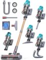 Cordless Vacuum Cleaner 600W/50Kpa, Stick Vacuum Cleaners 65 Mins Max Runtime with Charging Dock, Self-Standing Handheld Vacuum with Touch Display, 6-in-1 Vacuum Cleaner for… by Fieety