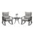 COSIEST 3 Piece Bistro Set Patio Rocking Chairs Outdoor Furniture w Warm Gray Cushions, Glass-Top Table for Garden, Pool, Backyard by COSIEST