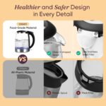 Cosori Electric Kettle, No Plastic Filter & Spout, 1.8Qt Tea Kettle & Hot Water Boiler For Coffee & Tea, Water Heater & Teapot, Automatic Shut Off, Borosilicate glass, Black, 1500W by COSORI