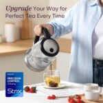Cosori Electric Kettle, No Plastic Filter & Spout, 1.8Qt Tea Kettle & Hot Water Boiler For Coffee & Tea, Water Heater & Teapot, Automatic Shut Off, Borosilicate glass, Black, 1500W by COSORI