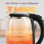 Cosori Electric Kettle, No Plastic Filter & Spout, 1.8Qt Tea Kettle & Hot Water Boiler For Coffee & Tea, Water Heater & Teapot, Automatic Shut Off, Borosilicate glass, Black, 1500W by COSORI