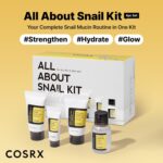COSRX All About Snail Mucin Korean Skin Care Set, Mini Travel Essentials, Travel Size Gift Set with Snail Mucin Face Wash, Serum, Moisturizer & Eye Cream, Rejuvenating Kit by COSRX