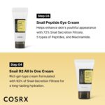 COSRX All About Snail Mucin Korean Skin Care Set, Mini Travel Essentials, Travel Size Gift Set with Snail Mucin Face Wash, Serum, Moisturizer & Eye Cream, Rejuvenating Kit by COSRX