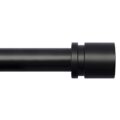 Curtain Rods for Windows 16 to 144 Inches Adjustable Length 1 Inch Diameter Window Curtain Rod with Aluminium Finials, Black by Byondeth
