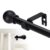 Curtain Rods for windows 32-48 inch, 5/8 inch Decorative Curtain Rod Set, Matte Black Splicing Heavy Duty Metal Curtain Rod with Brackets by GXOACKJ