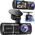 Dash Cam Front and Rear, 1080P Dash Camera for Cars, 3 Channel Car Camera Front Rear and Inside with 32GB Card, Loop Recording, Night Vision, HDR, 24Hr Parking, G-Sensor by SUVCON