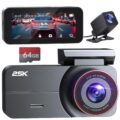 Dash Cam Front and Rear, 2.5K /1080P QHD Dual Dash Camera for Cars, Super Night Vision Dashcam, Loop Recording, 3.39” IPS, 64GB Card Included, 160° Wide Angle, Parking Mode -… by Yonvim