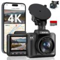 Dash Cam Front and Rear, Ecomoment 4K+1080P Dual Dash Camera for Cars, Built-in WiFi GPS Dashboard Camera, 2.4″ IPS Screen Dashcam, 170° Wide, Night Vision, WDR, G-Sensor, 32GB… by ecomoment