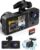 Dash Cam Front and Rear Inside, 4K Full HD Triple Dash Camera for Cars, Car Camera with 32GB Card,Built-in Loop Recording,G-Sensor,24H Parking Monitor,WDR,Accident Lock by lensuge